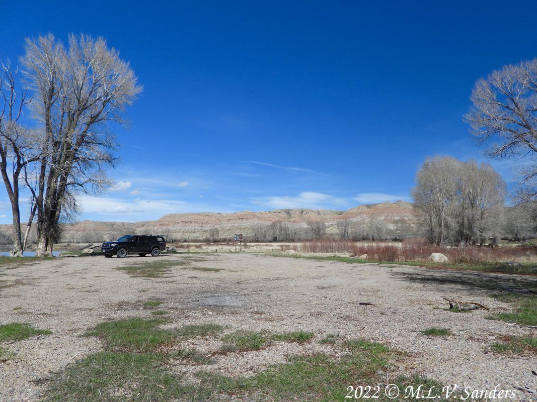 Our truck in the parking lot of the Fear river access