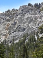 Steep bluff above Sacajawea Campground site #7, Wyoming Range.