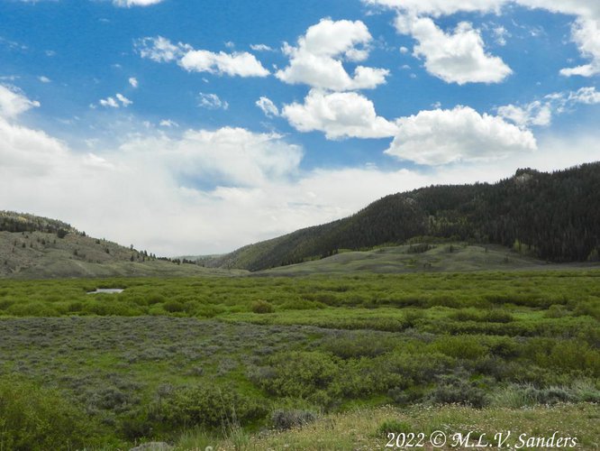 North Piney Creek valley is very broad and open.