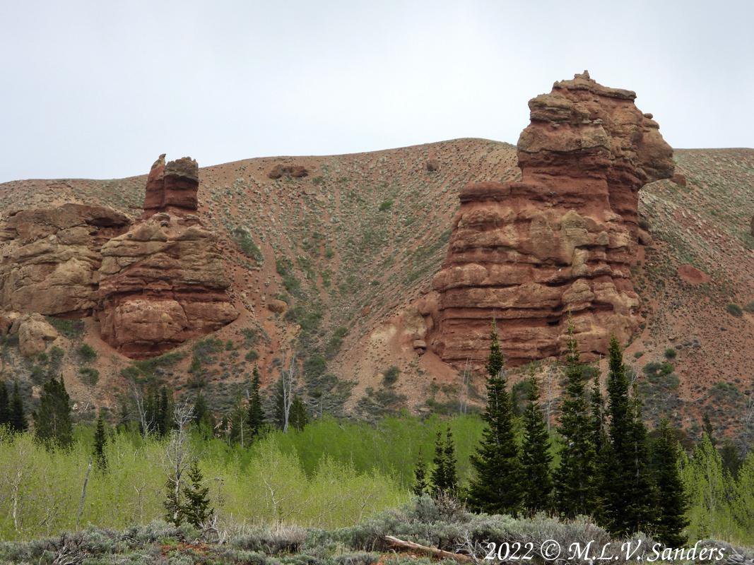 We had been driving through a pine forest when we went around a corner and saw this, the Red Castles. What a surprise!